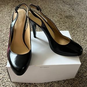 Never worn Nine West leather sling backs size 9.5 m